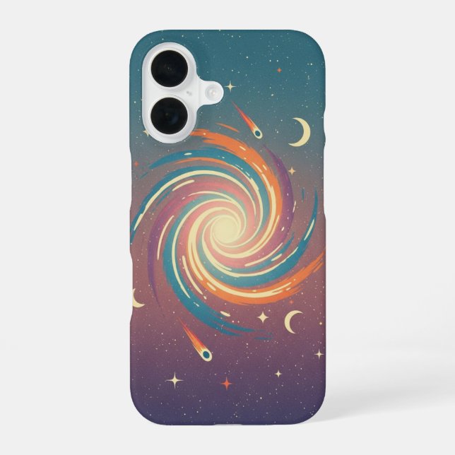 Retro Stylized Cosmic Cloud iPhone Case (Back)