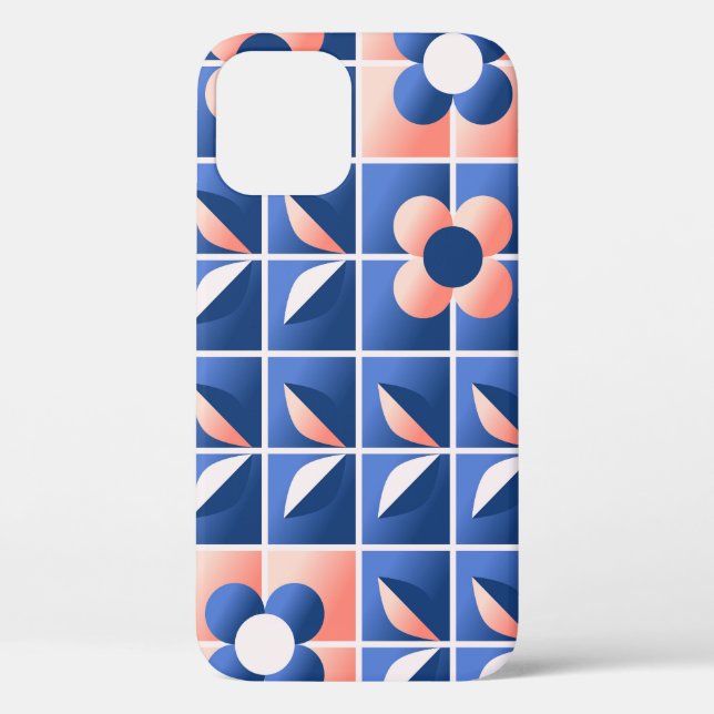 Retro stylized flowers: mosaic pattern. Case-Mate iPhone case (Back)