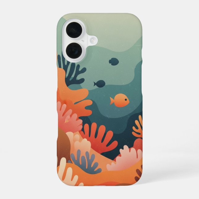 Retro Stylized Reef iPhone Case (Back)