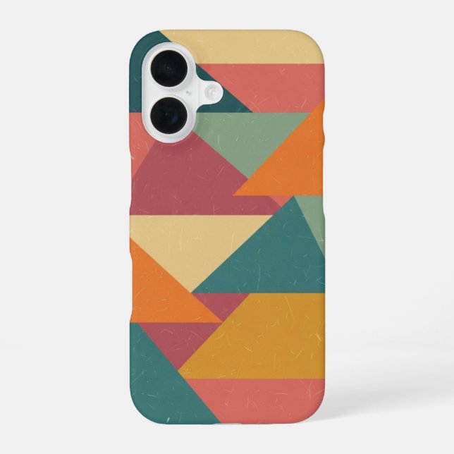 Retro Stylized Triangles and Blocks iPhone Case (Back)