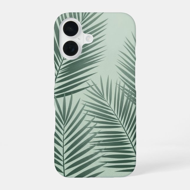 Retro Stylized Tropical Fronds iPhone Case (Back)