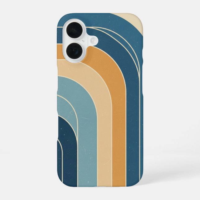Retro Stylized Waves iPhone Case (Back)