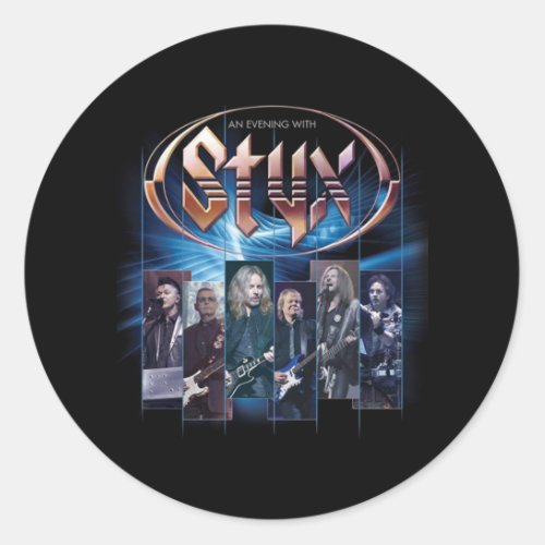 Retro Styx Band Music Tribute Design Classic Round Sticker