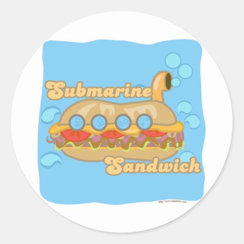 Retro Sub Sandwich Too Classic Round Sticker