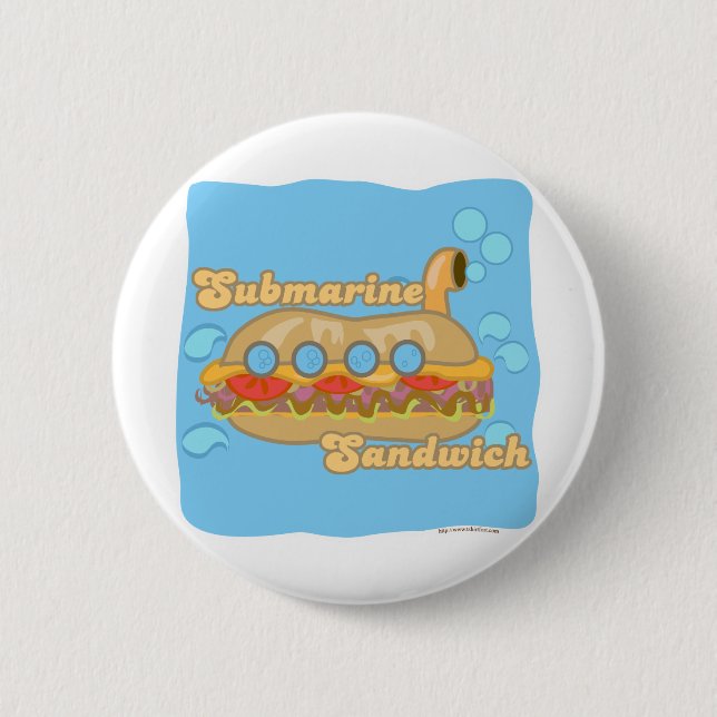 Retro Sub Sandwich Too! Pinback Button (Front)