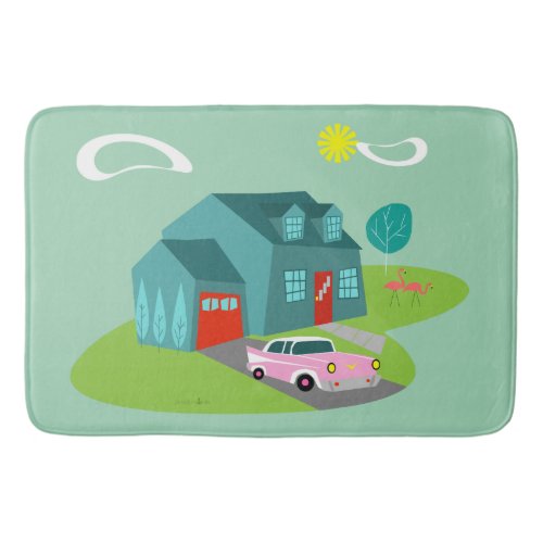 Retro Suburban House Bath Mat