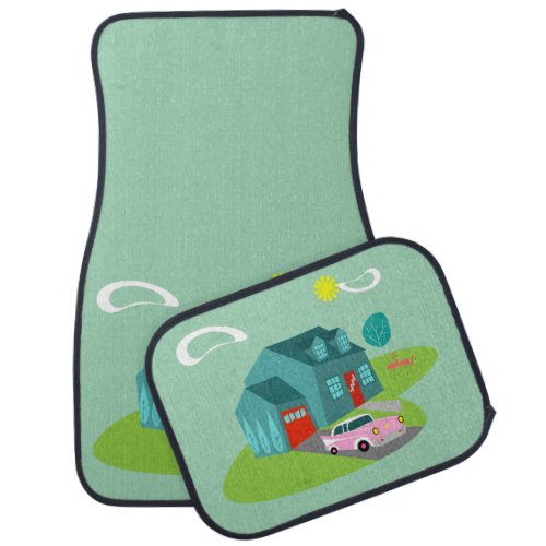 Retro Suburban House Car Mats