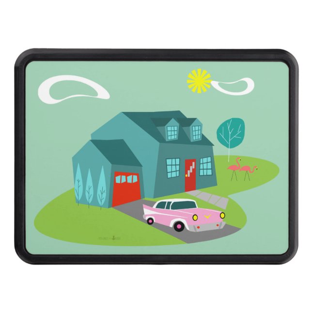 Retro Suburban House Trailer Hitch Cover (Front)