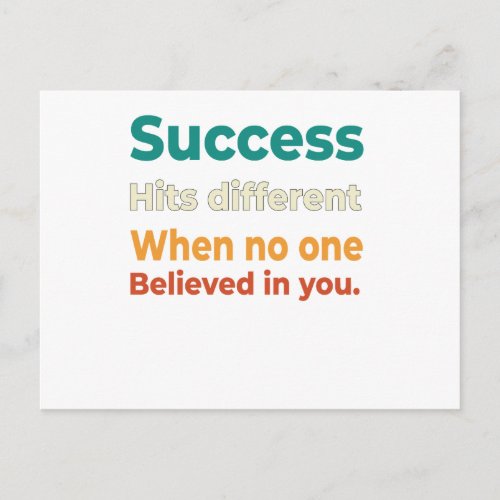 Retro Success motivational entrepreneur quote Postcard