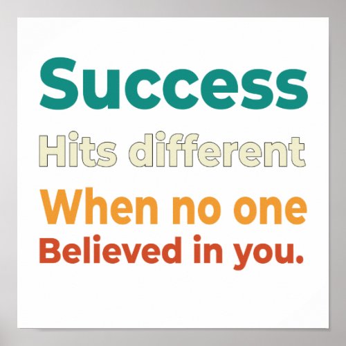 Retro Success motivational entrepreneur quote Poster