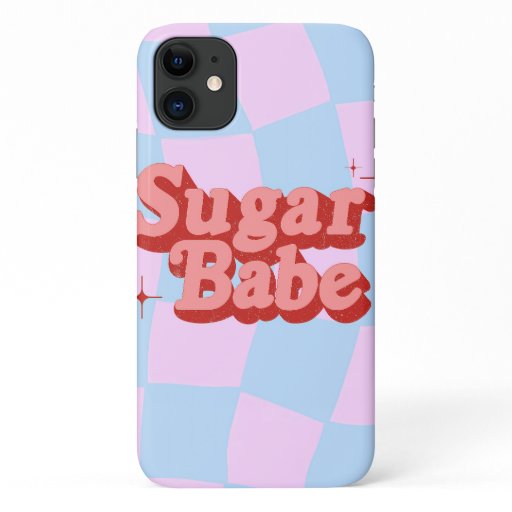 Retro Sugar Babe in pink and light blue  iPhone 11 Case