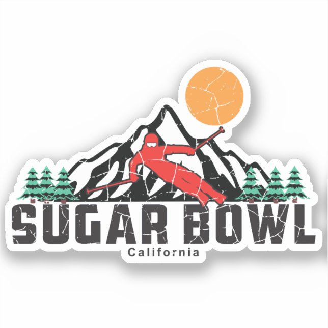 Retro Sugar Bowl Ski   Sticker (Front)