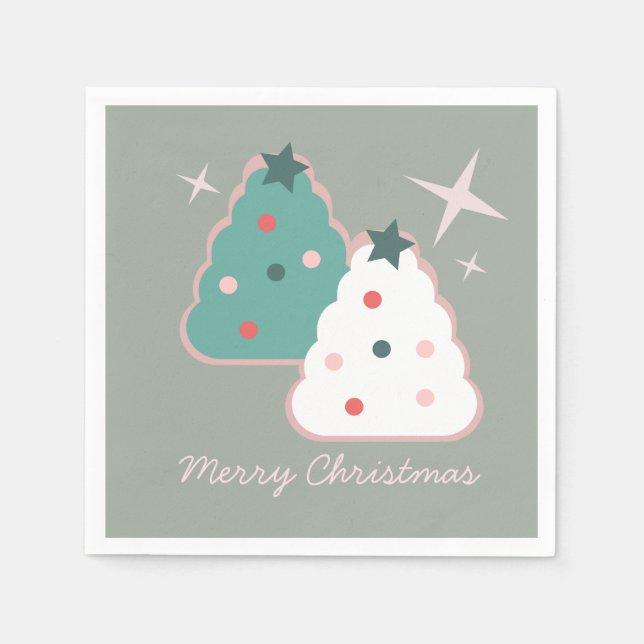 Retro Sugar Cookies Groovy Christmas  Napkins (Front)