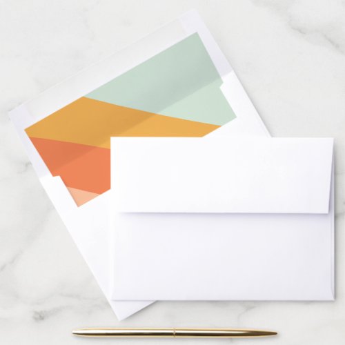 Retro Summer Abstract Stripes Invitation Envelope Liner