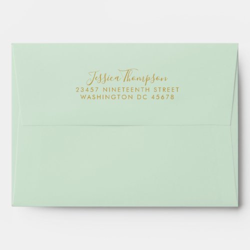 Retro Summer Abstract Stripes Mint Return Address  Envelope