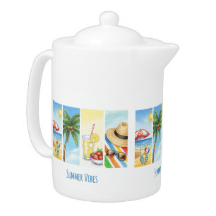Retro Summer Beach Vibes Sublimation Mug – Vintage Teapot