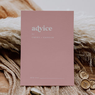 Retro Summer Blush Pink Wedding Advice Card