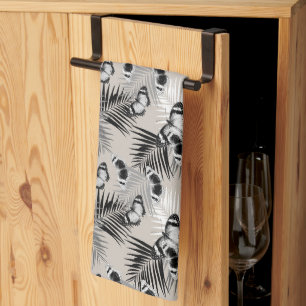 Retro Summer Butterfly Palm Dream 4 Kitchen Towel