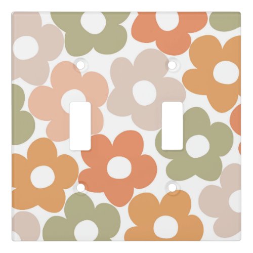 Retro Summer Daisies 2 floral retro decor art Light Switch Cover