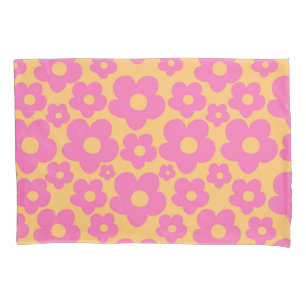 Retro Summer Daisies Pattern #6 #retro #floral Pillow Case