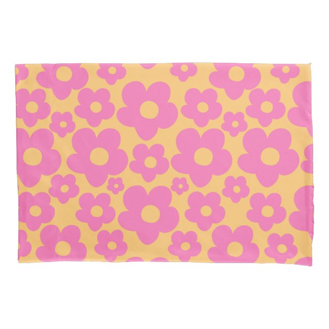 Retro Summer Daisies Pattern #6 #retro #floral  Pillow Case (Front)