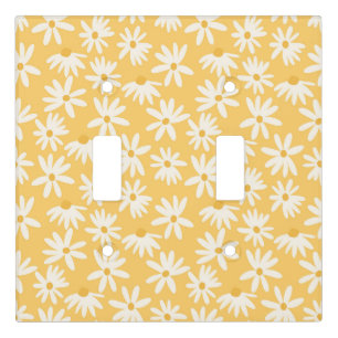 Retro Summer Daisies Pattern Small #5 #pattern  Light Switch Cover