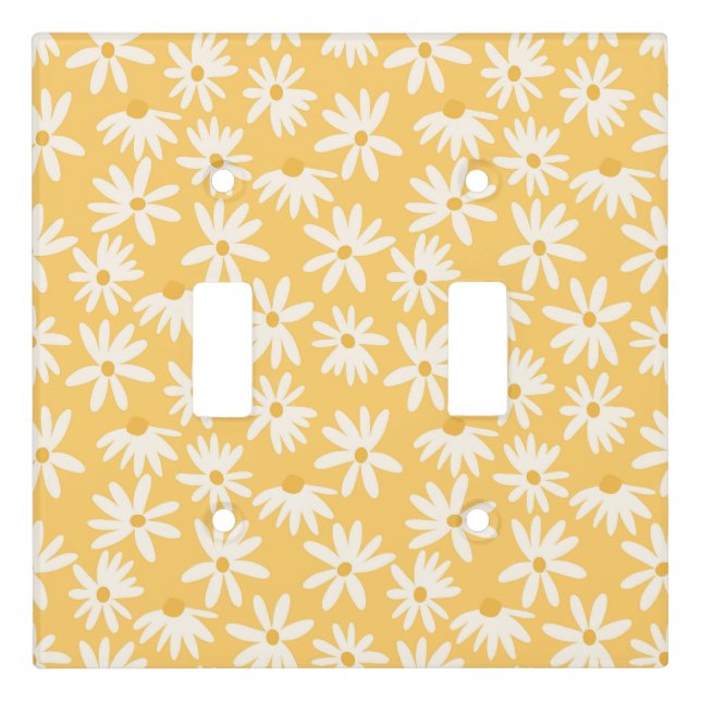 Retro Summer Daisies Pattern Small #5 #pattern  Light Switch Cover (Front)