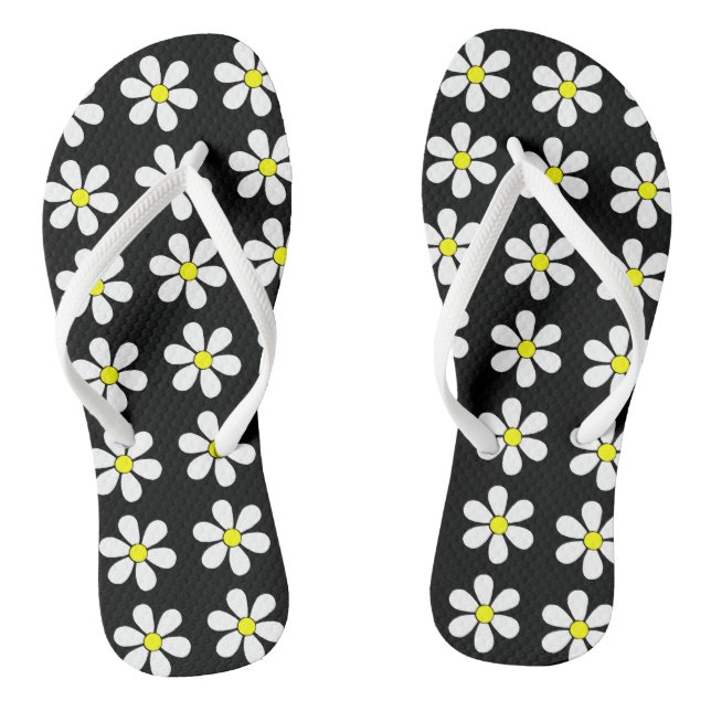 Retro Summer Daisy Flip Flops Sandals (Footbed)