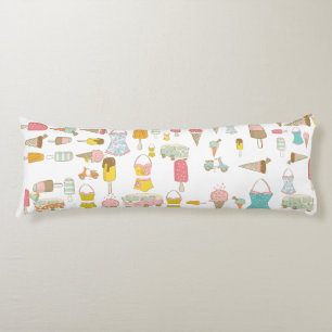 Retro Summer Decor for Girls, Teens, Dorms Throw Body Pillow