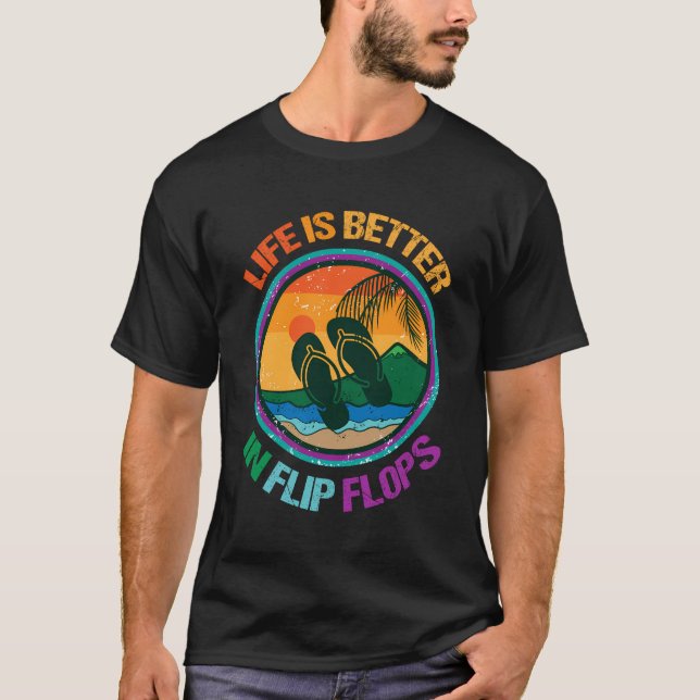 Retro Summer Design For Women Life Is Better In Fl T-Shirt (Front)