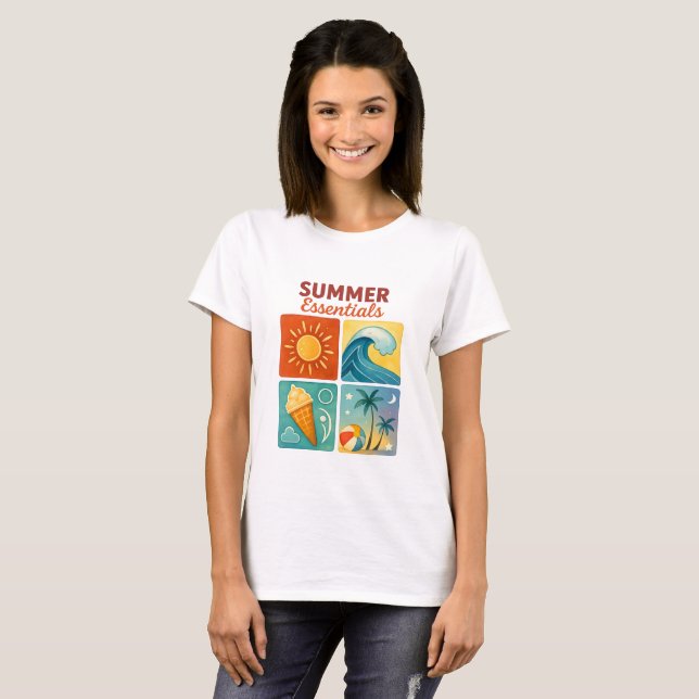 Retro Summer Essentials Graphic Tee (Front Full)