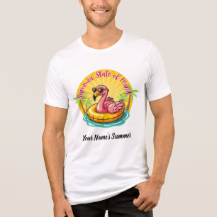 Retro Summer Flamingo Pool Party - Summer State of Tri-Blend Shirt