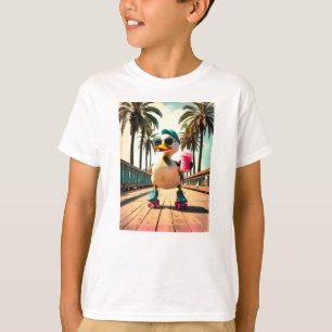 Retro Summer Funny Roller Duck  T-Shirt