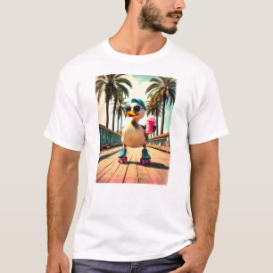 Retro Summer Funny Roller Duck T-Shirt