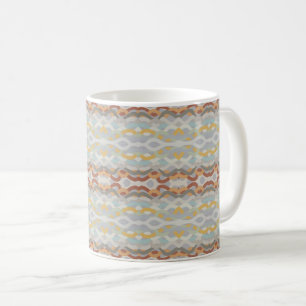 Retro Summer Geometric Color Block Pattern Design Coffee Mug