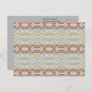 Retro Summer Geometric Color Block Pattern Design Postcard