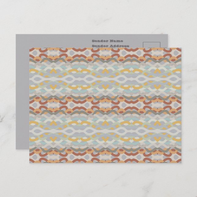 Retro Summer Geometric Color Block Pattern Design Postcard (Front/Back)