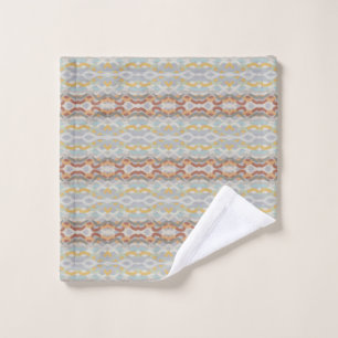 Retro Summer Geometric Color Block Pattern Design Wash Cloth