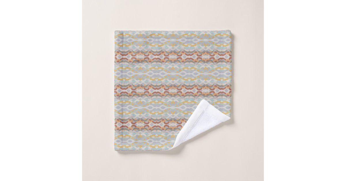 Retro Summer Geometric Color Block Pattern Design Wash Cloth | Zazzle