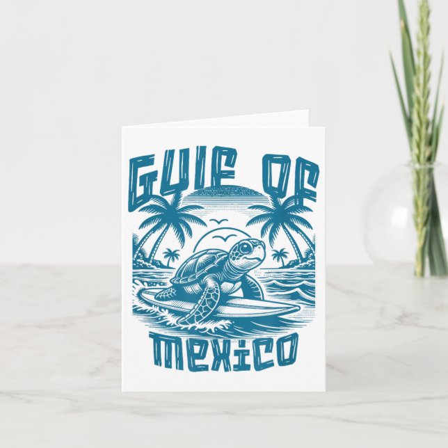 Retro Summer Gulf Of Mexico Forever Turtle Beach G Card (Front)