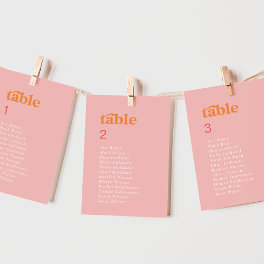 Retro Summer Hanging Seating Chart Card