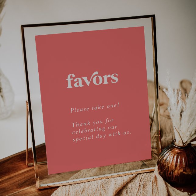 Retro Summer | Hot Pink Wedding Favors Poster (Creator Uploaded)