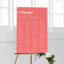 Retro Summer | Hot Pink Wedding Seating Chart Foam Board