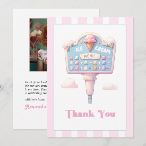 Retro Summer Ice Cream Menu Thank You Photo