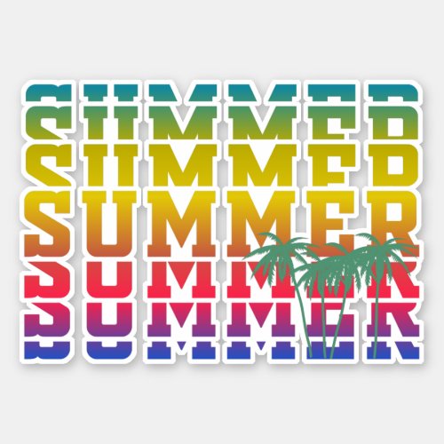 Retro Summer Logo Custom_Cut Vinyl Sticker