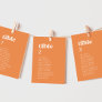 Retro Summer | Orange Hanging Seating Chart Card
