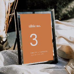 Retro Summer | Orange Table Number