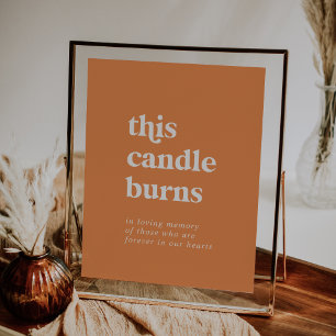 Retro Summer Orange This Candle Burns Sign
