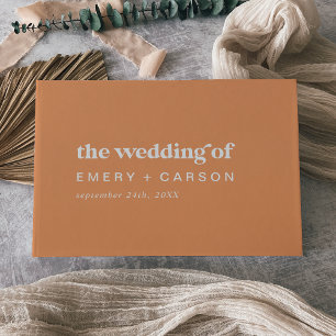 Retro Summer   Orange Wedding Guest Book