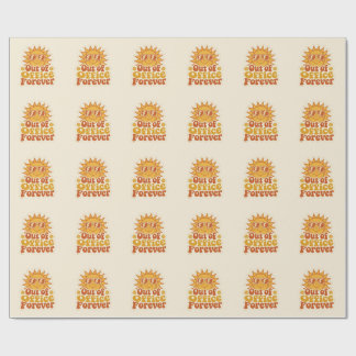 Retro Summer "Out of Office" Smiling Sun Sticker Wrapping Paper